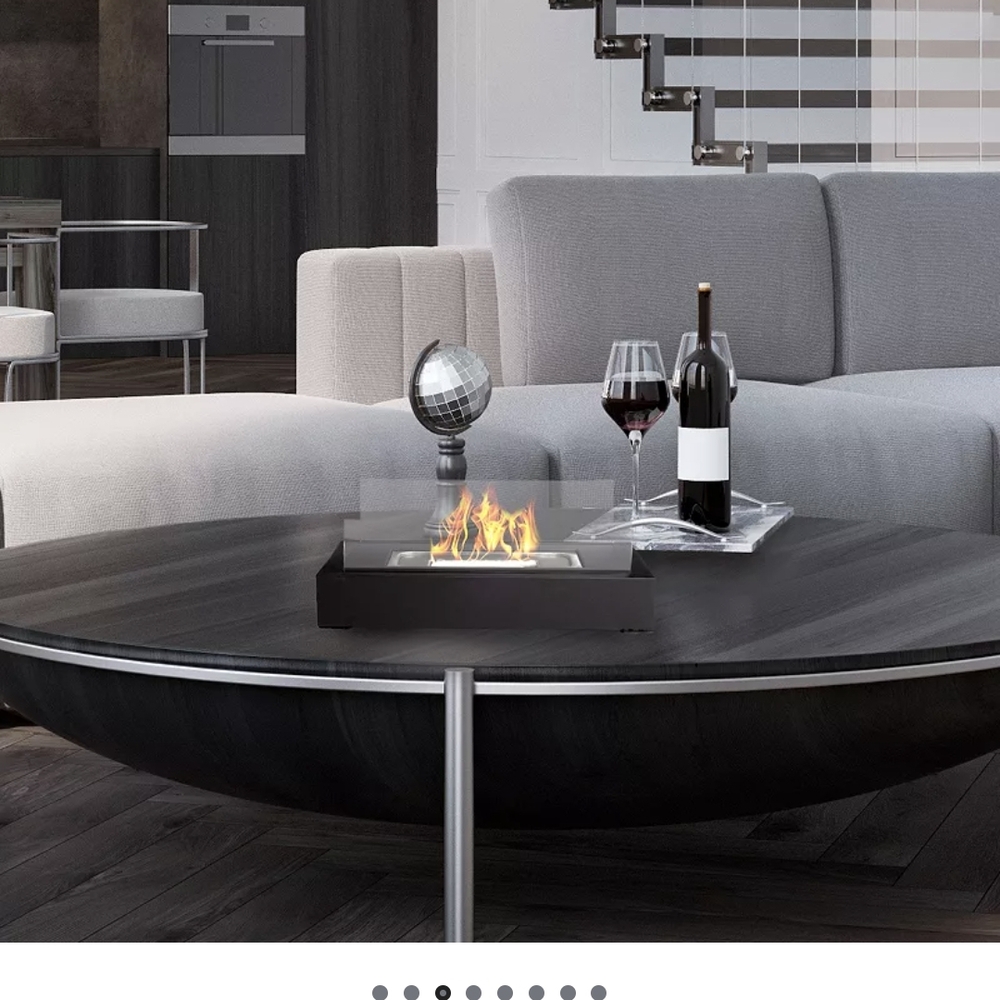 Modern Black Tabletop Fireplace